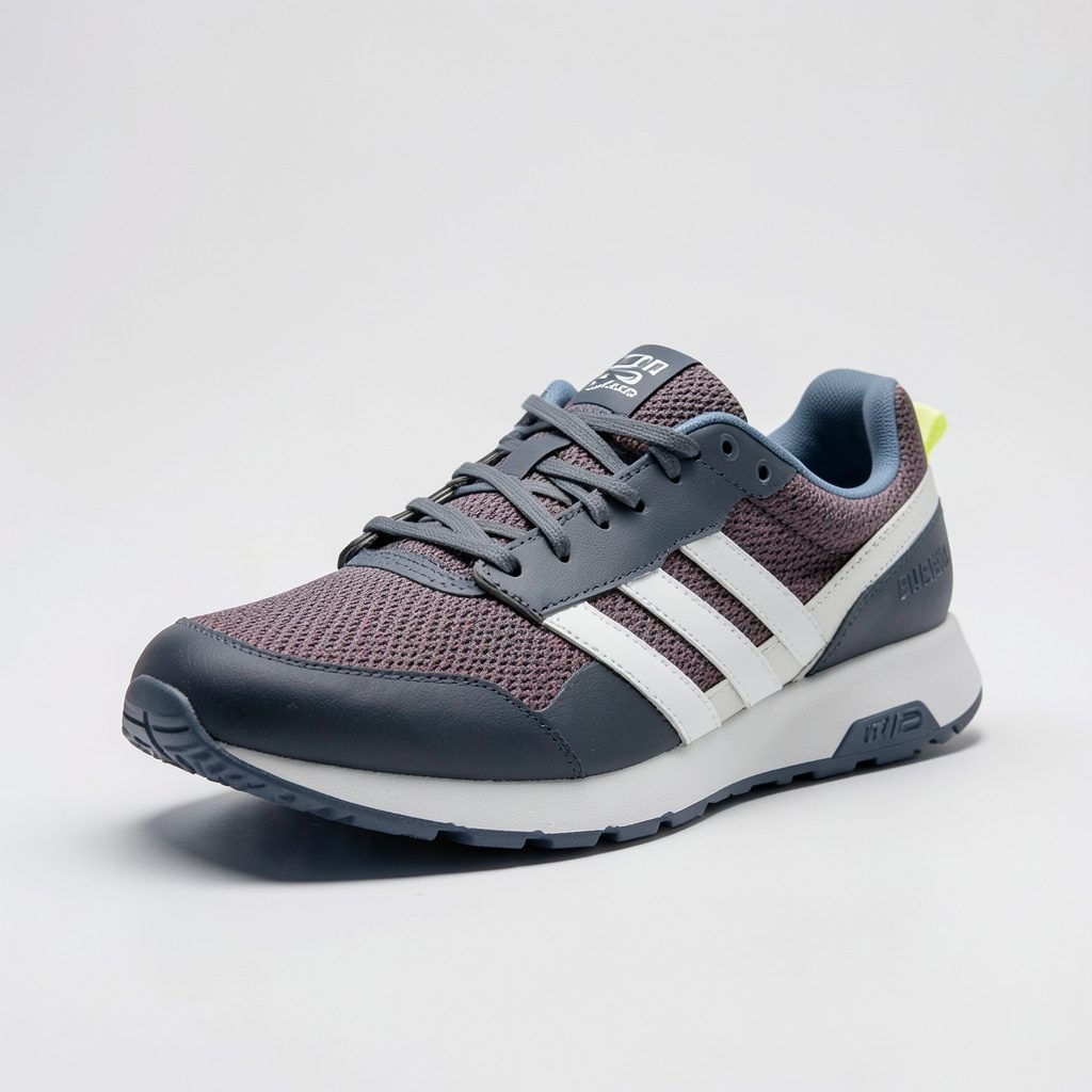 Classic athletic sneakers in muted tones displayed against a smooth light backdrop.